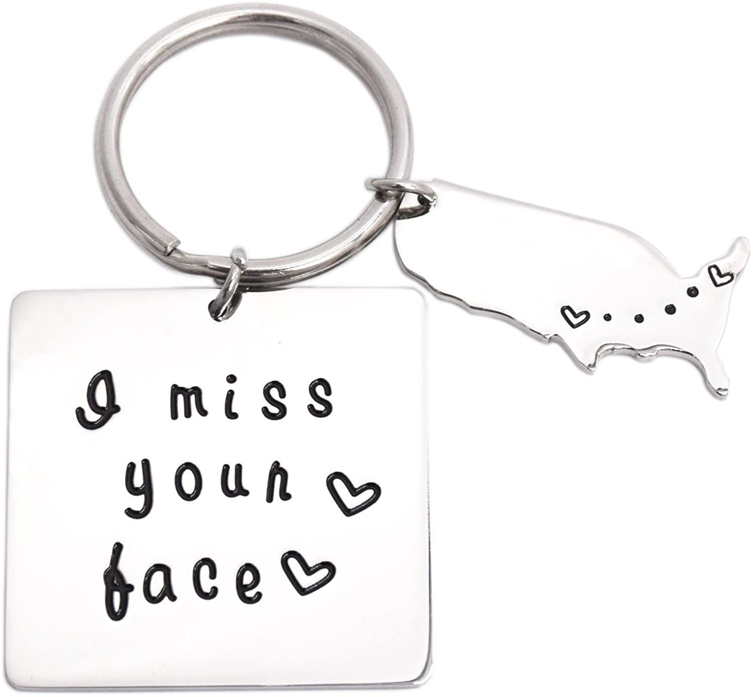 LParkin I Miss Your Face Keychain Valentines Boyfriend Girlfriend Gift Long Distance Relationship Gifts
