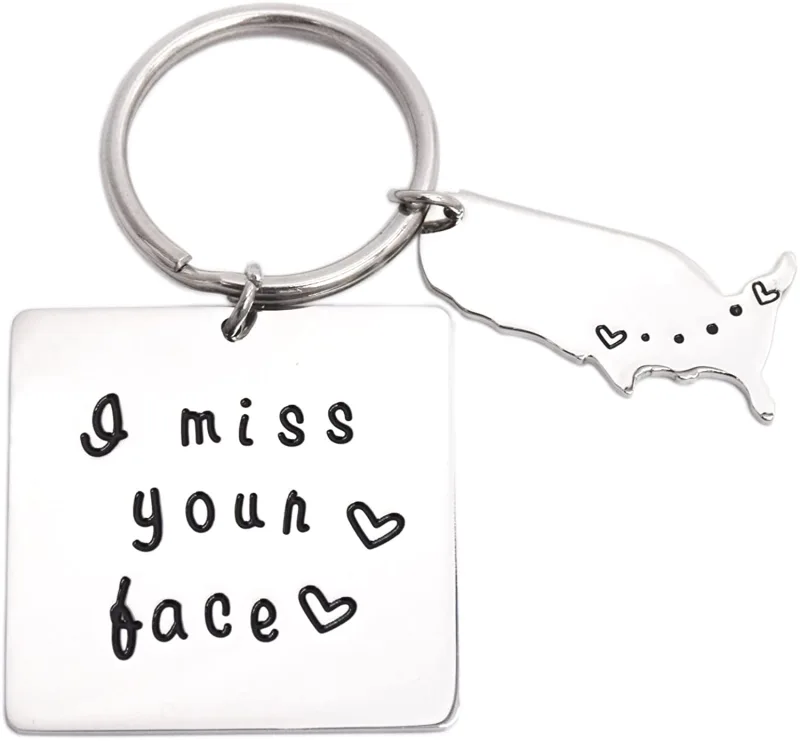 LParkin I Miss Your Face Keychain Valentines Boyfriend Girlfriend Gift Long Distance Relationship Gifts