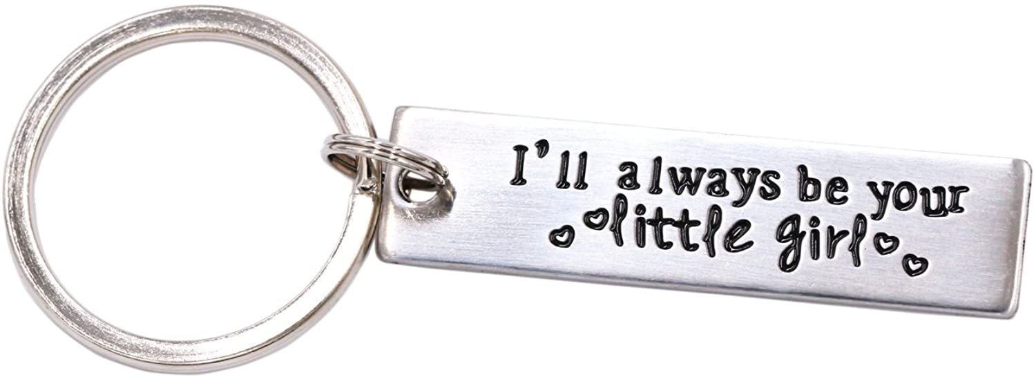 LParkin I'll Always Be Your Little Girl Stainless Steel Keychain