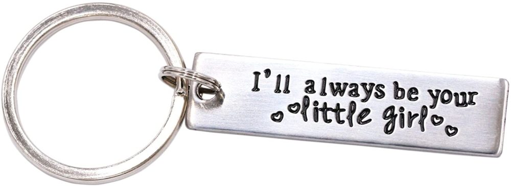 LParkin I'll Always Be Your Little Girl Stainless Steel Keychain