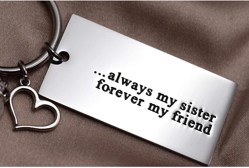 LParkin Sister Gifts from Sister Always My Sister Forever My Friend Keychain Jewelry Pearl Heart Bestfriend Gifts for Sister from Brother