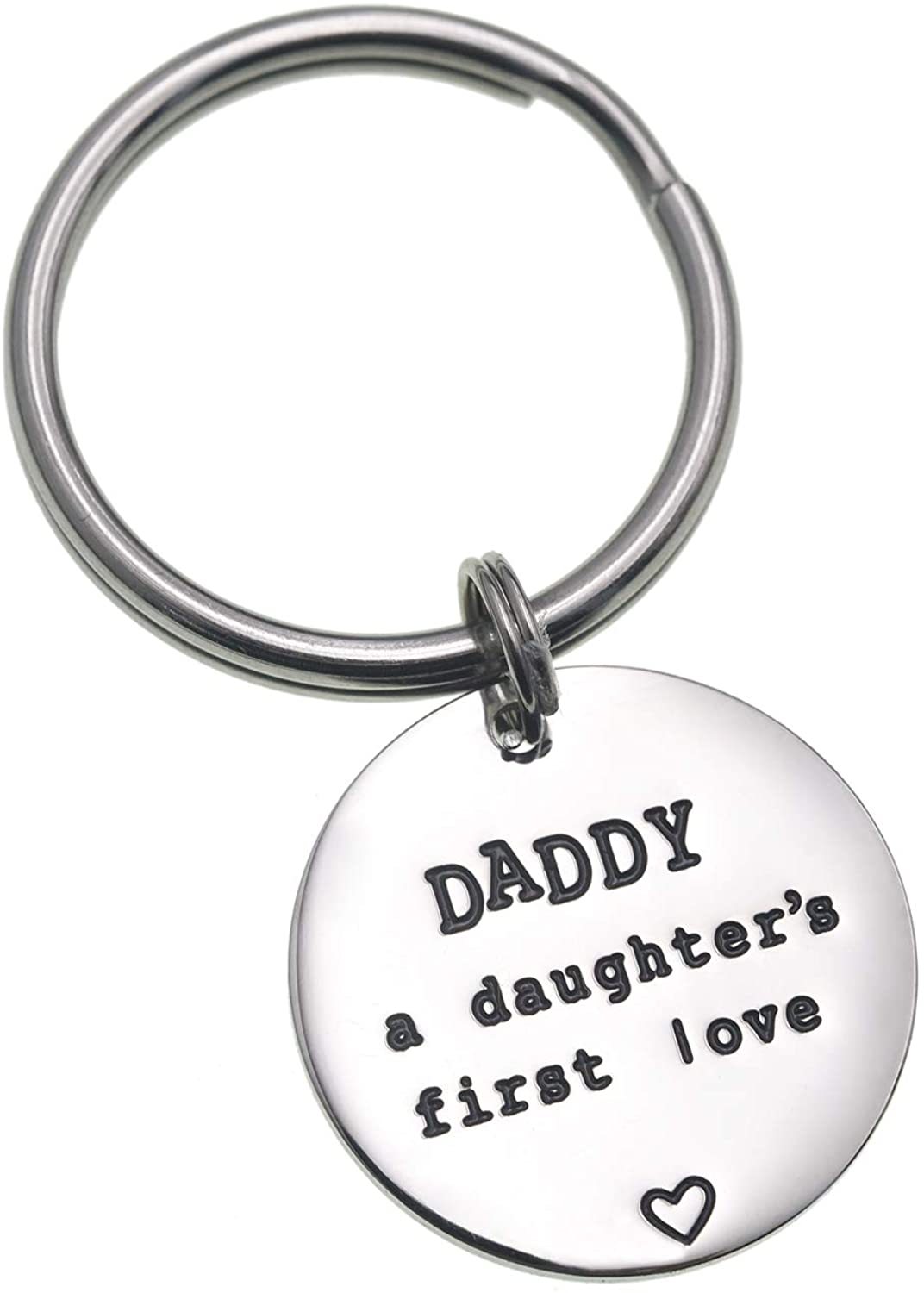 LParkin Dad Gifts from Daughter Daddy a Daughters First Love Stainless Steel Keychain Daddy Valentine Gifts