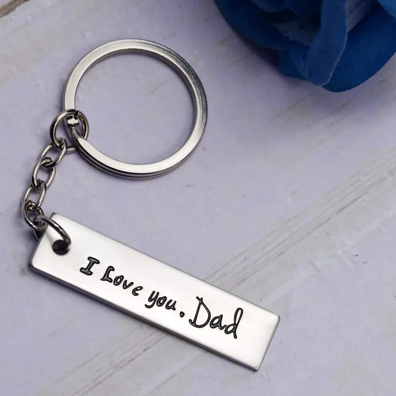 LParkin Father of The Bride Gifts Dad Keychain I Love You Dad Keychains Stainless Steel Dad Gifts from Daughter