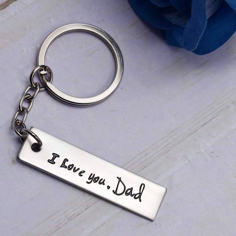 LParkin Father of The Bride Gifts Dad Keychain I Love You Dad Keychains Stainless Steel Dad Gifts from Daughter