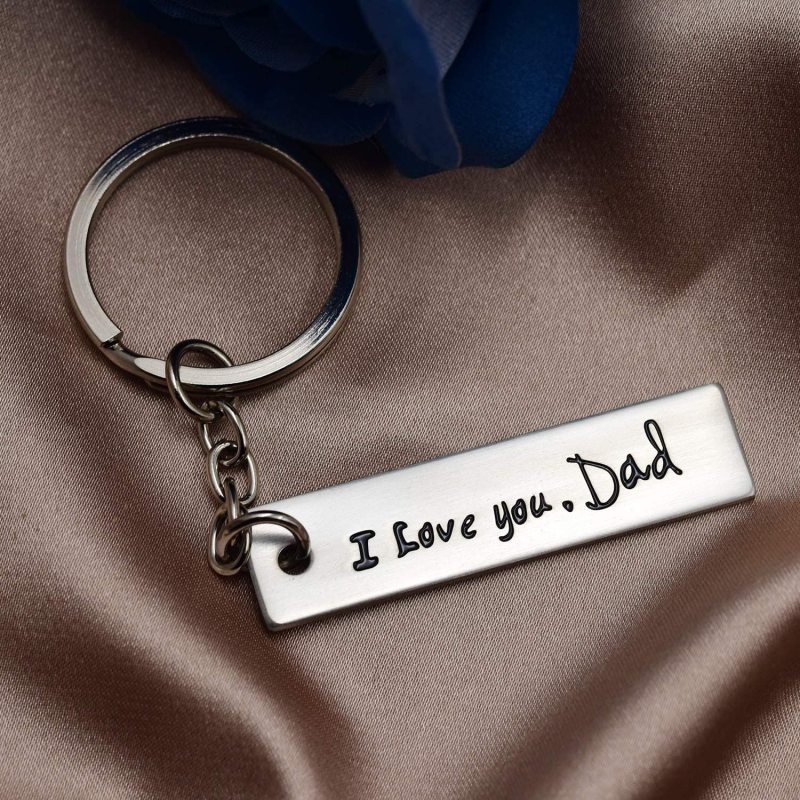 LParkin Father of The Bride Gifts Dad Keychain I Love You Dad Keychains Stainless Steel Dad Gifts from Daughter