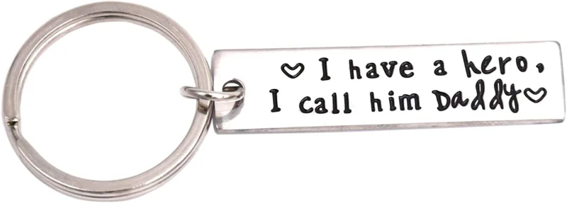 LParkin I Have A Hero, I Call Him Daddy Keychain