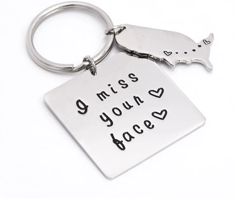 LParkin I Miss Your Face Keychain Valentines Boyfriend Girlfriend Gift Long Distance Relationship Gifts