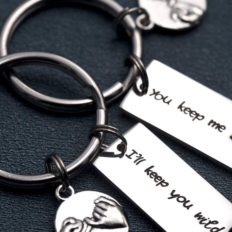 LParkin You Keep Me Safe I'll Keep You Wild Best Friend Key Chains Pinky Promise Mother Daughter Gifts Mothers Day