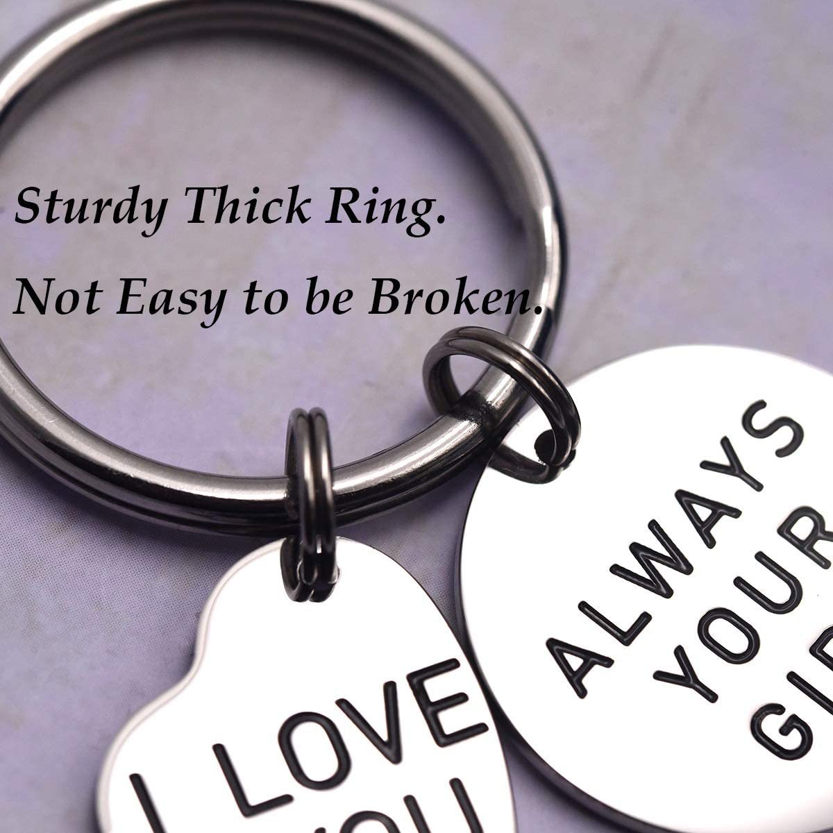 LParkin Boyfriend Gifts Always Your Girl I Love You Stainless Steel Keyring Wedding Gifts I Love You Gifts for Him