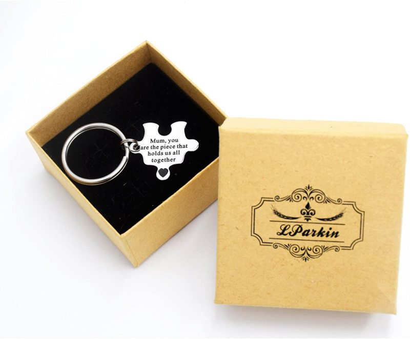 LParkin Mum You are The Piece That Holds Us All Together Mum Keyring Mummy Keychain Jigsaw Piece