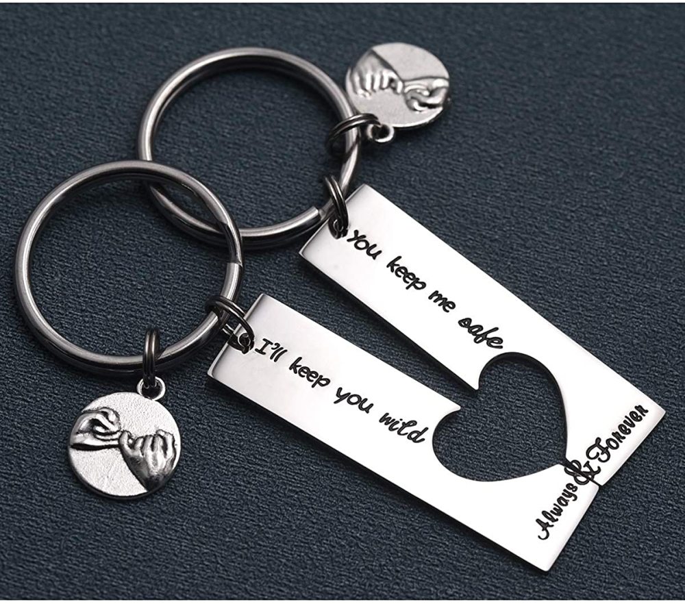 LParkin You Keep Me Safe I'll Keep You Wild Best Friend Key Chains Pinky Promise Mother Daughter Gifts Mothers Day