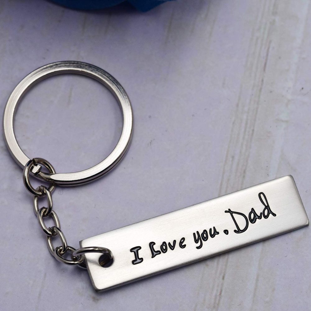 LParkin Father of The Bride Gifts Dad Keychain I Love You Dad Keychains Stainless Steel Dad Gifts from Daughter