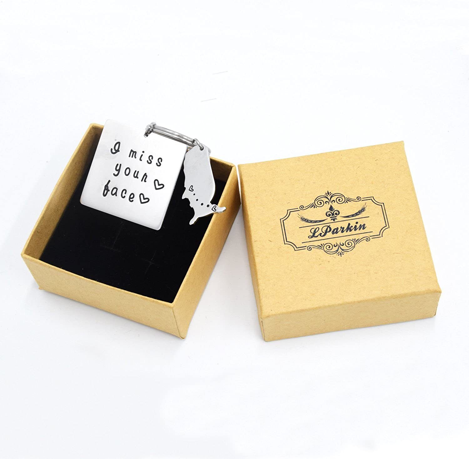 LParkin I Miss Your Face Keychain Valentines Boyfriend Girlfriend Gift Long Distance Relationship Gifts