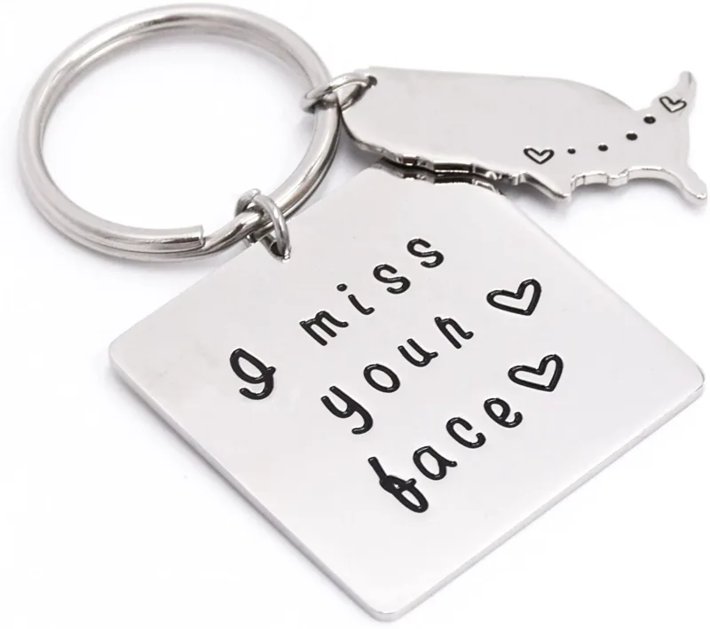 LParkin I Miss Your Face Keychain Valentines Boyfriend Girlfriend Gift Long Distance Relationship Gifts