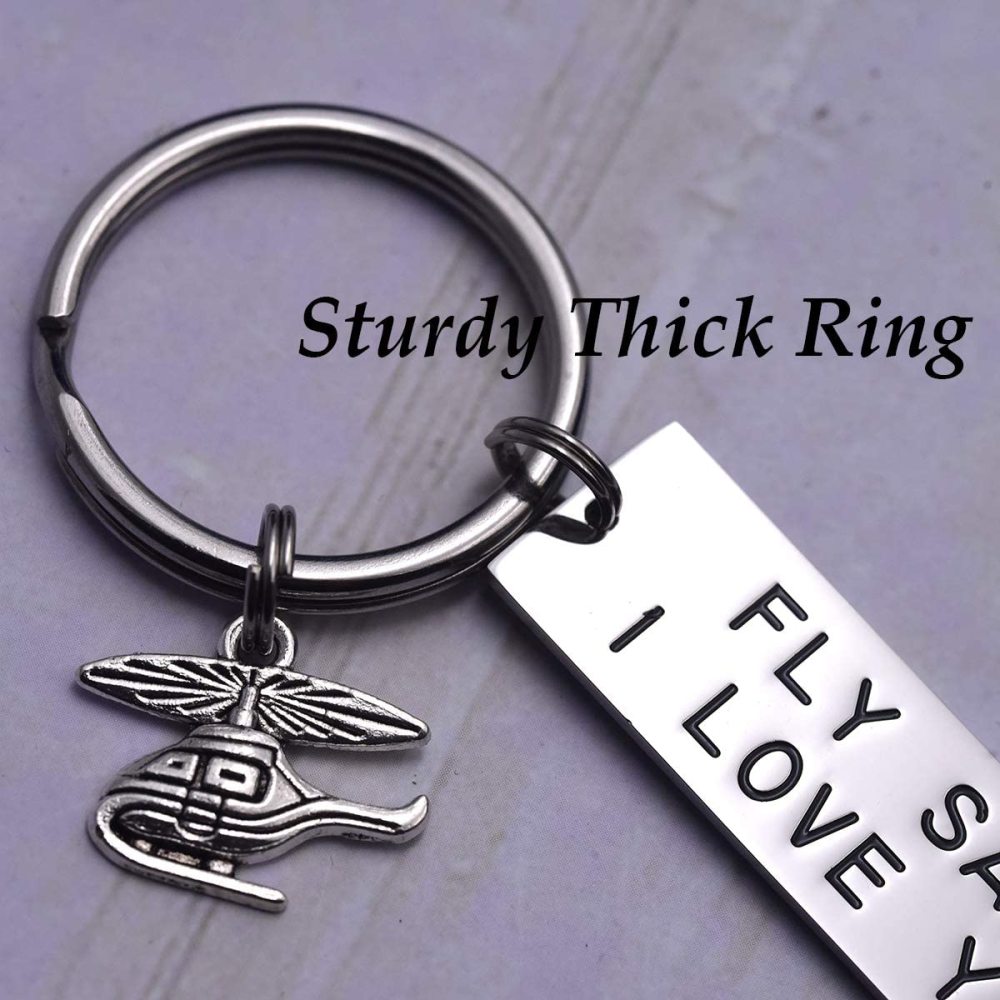 LParkin Fly Safe I Need You Here with Me Fly Safe I Love You Keychains Helicopter Flight Attendant Flight School Graduation Pilot Travel Gifts Stainle