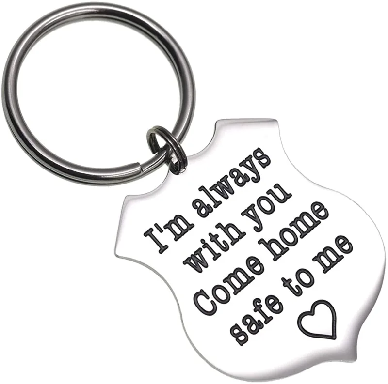 LParkin Police Officer Gift Sheriff Gifts When You Shield These Streets I Will Shield Your Heart/I Am Always with You Come Home Safe to Me Keychain