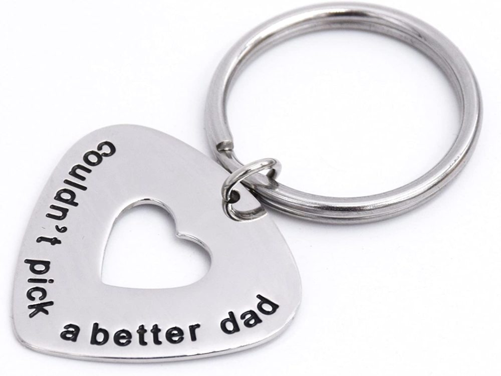 LParkin Couldn't Pick a Better Dad - Dad Keychain - Dad Guitar Pick - Gift for Dad