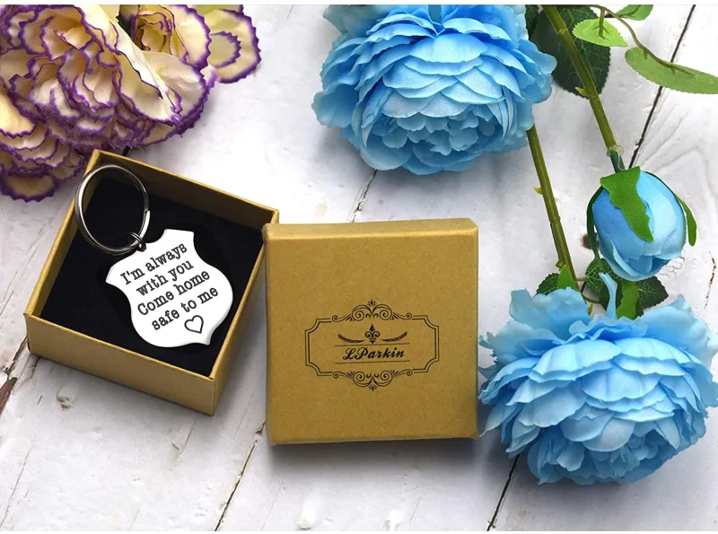LParkin Police Officer Gift Sheriff Gifts When You Shield These Streets I Will Shield Your Heart/I Am Always with You Come Home Safe to Me Keychain