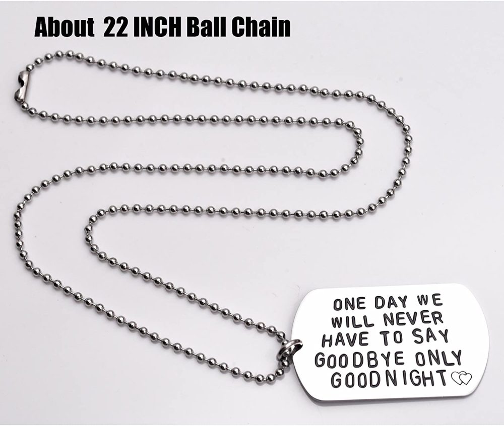 LParkin One Day We Will Never Have to Say Goodbye Long Distance Relationship Gifts Keychain/Necklace Love Quote Valentines Gift