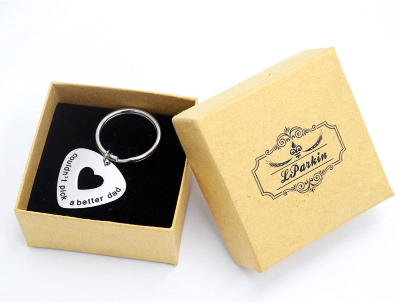 LParkin Couldn't Pick a Better Dad - Dad Keychain - Dad Guitar Pick - Gift for Dad