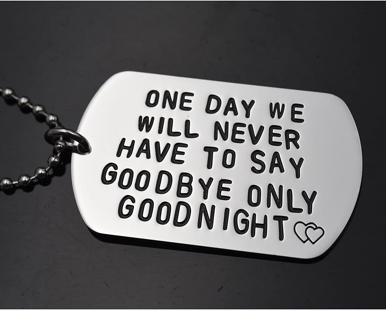 LParkin One Day We Will Never Have to Say Goodbye Long Distance Relationship Gifts Keychain/Necklace Love Quote Valentines Gift