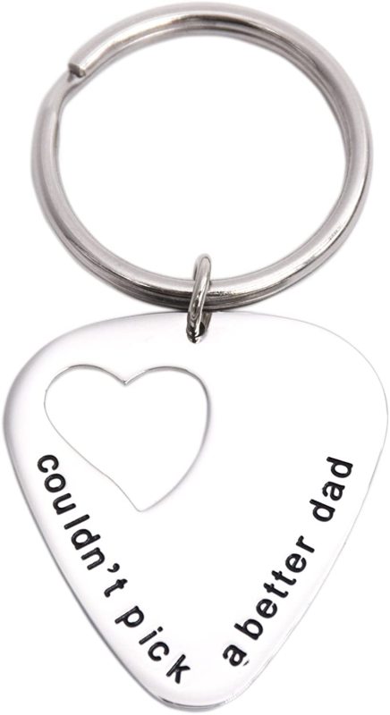 LParkin Couldn't Pick a Better Dad - Dad Keychain - Dad Guitar Pick - Gift for Dad