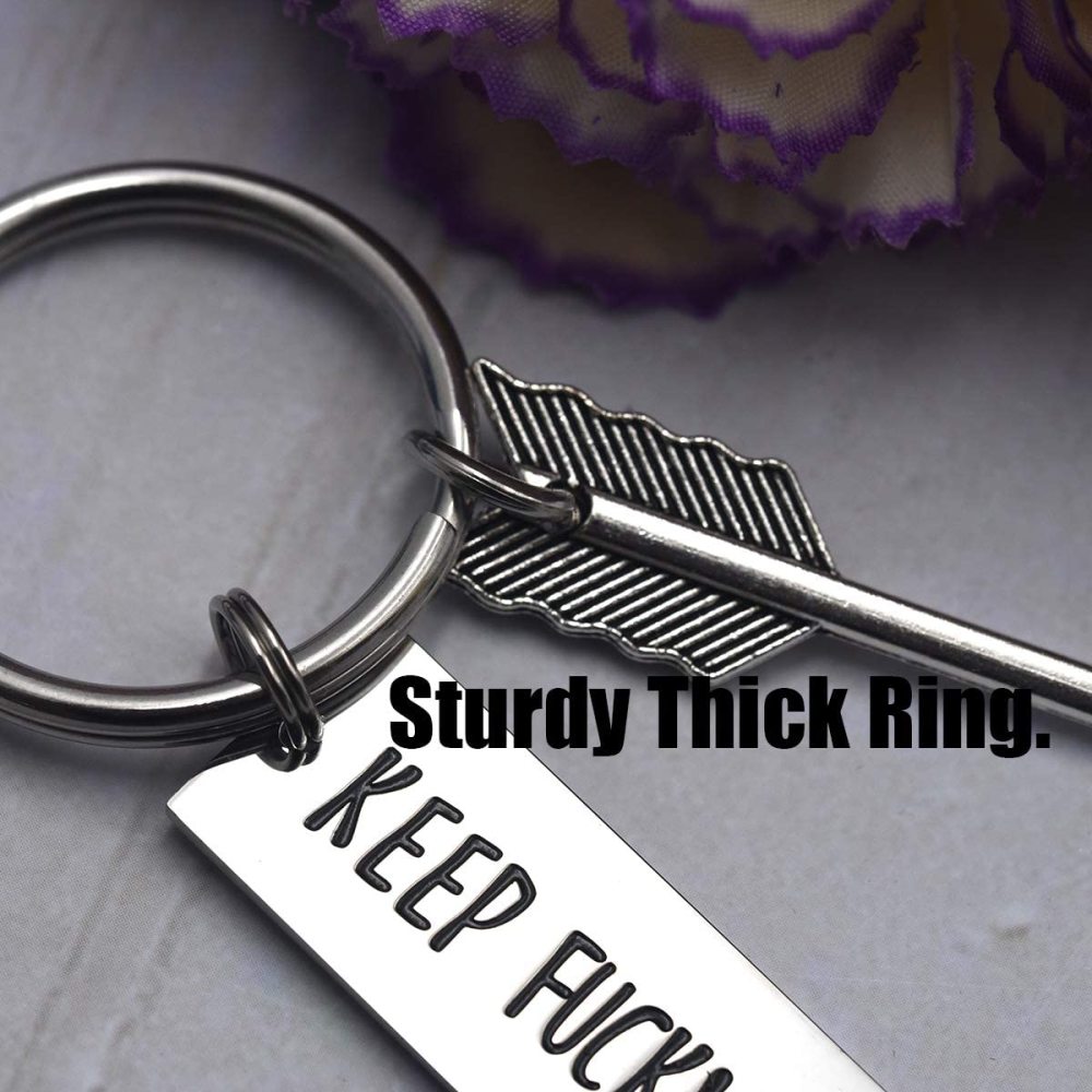 LParkin Keep Fucking Going Keychain Just Keep Swimming Key Chain Adult Encouragement Gift Best Friend Keep Going Key Ring