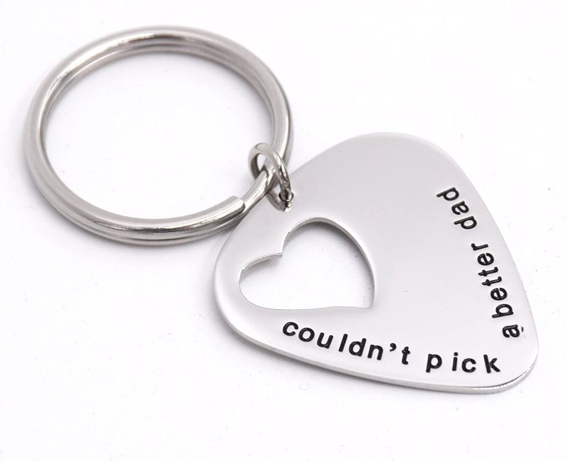 LParkin Couldn't Pick a Better Dad - Dad Keychain - Dad Guitar Pick - Gift for Dad