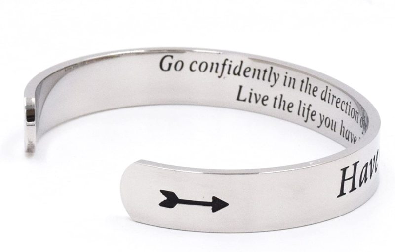 LParkin 2020 Graduation Gifts Have Courage and Be Kind Jewelry Go Confidently in The Direction of Your Dreams Cuff Bracelet Polished Finish Stainless