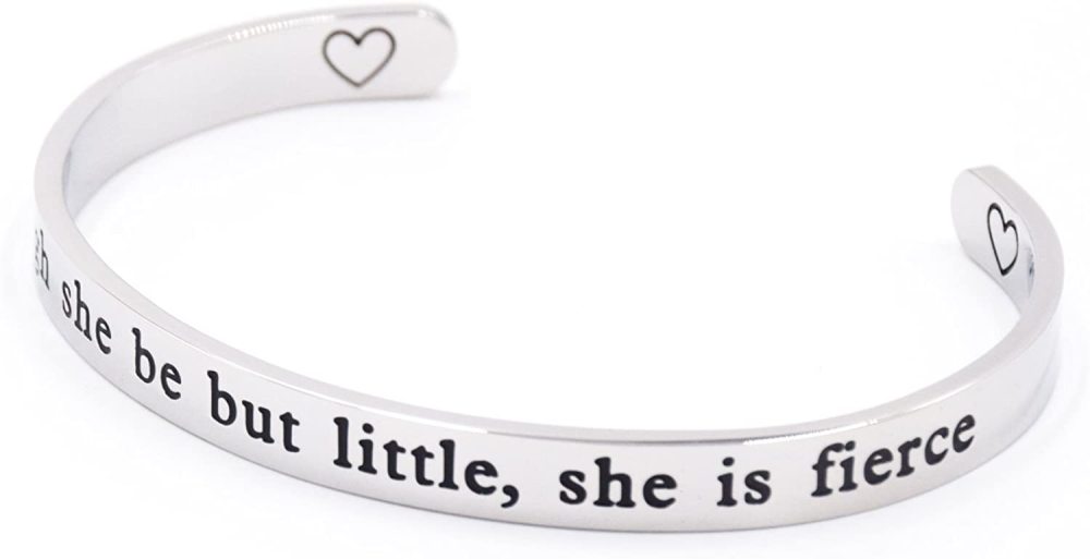 Though She Be But Little She is Fierce Cuff Bracelet Literary Jewelry