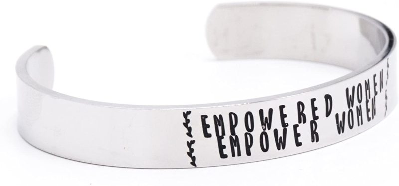 LParkin Empowered Women Empower Women Metal Stamped Stainless Steel Cuff Bracelet