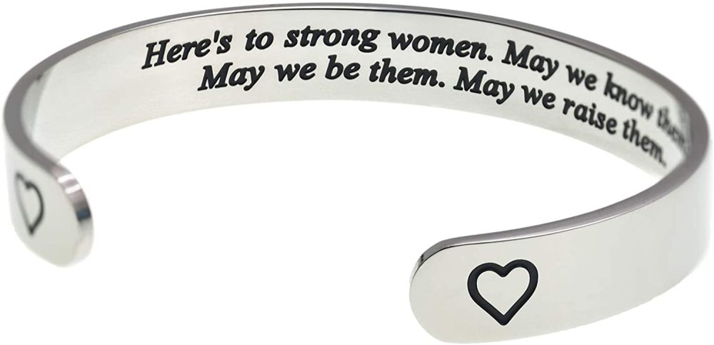 LParkin Strong Woman Gifts Inspirational Women Jewerly Here's to Strong Women May We Know Them May We Be Them Bracelet