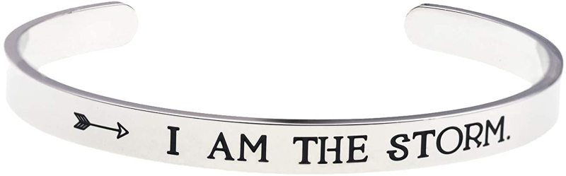 LParkin I AM The Storm Inspirational Bracelets for Women Empowering Jewelry Motivating Cancer Survivor Gift