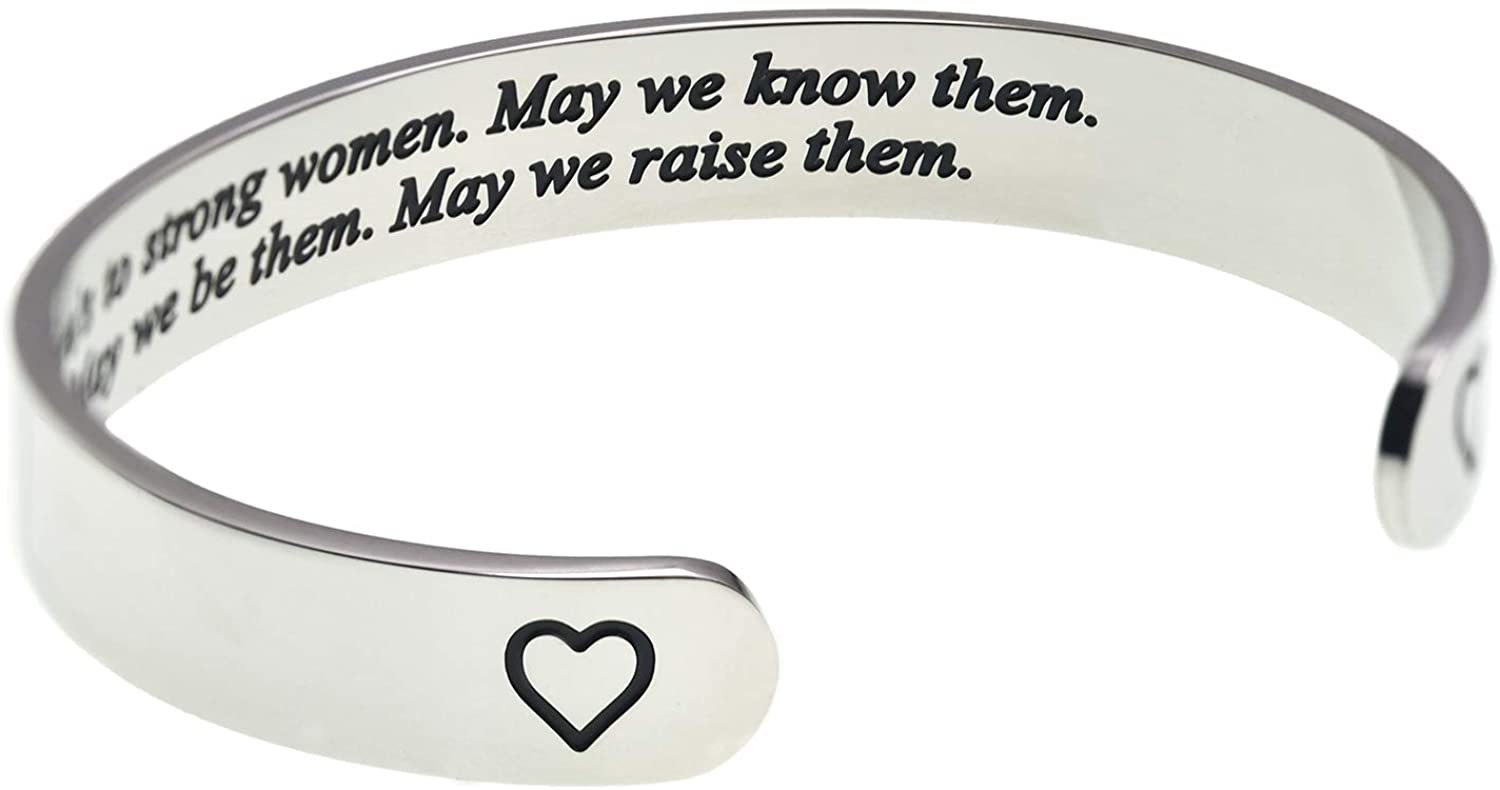LParkin Strong Woman Gifts Inspirational Women Jewerly Here's to Strong Women May We Know Them May We Be Them Bracelet