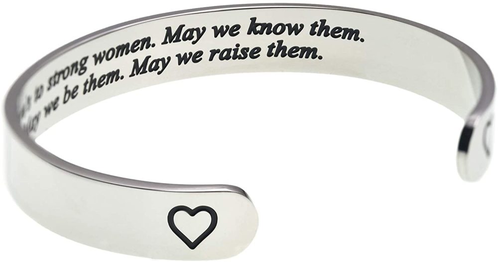 LParkin Strong Woman Gifts Inspirational Women Jewerly Here's to Strong Women May We Know Them May We Be Them Bracelet