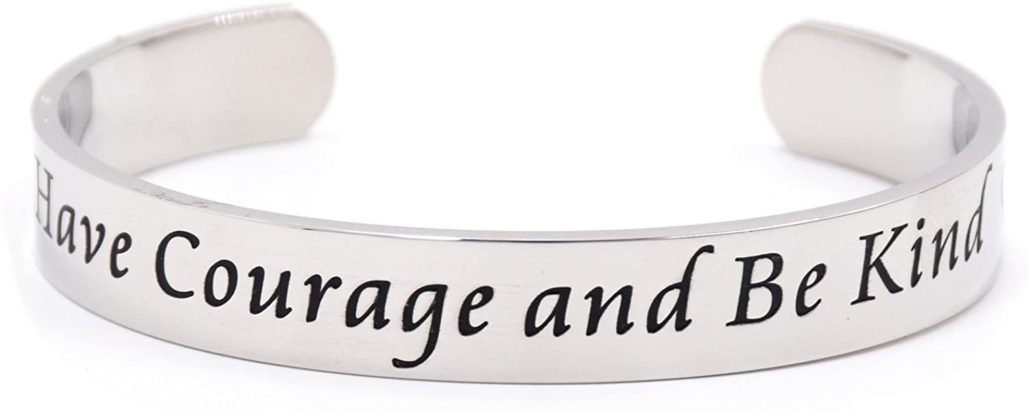 LParkin 2020 Graduation Gifts Have Courage and Be Kind Jewelry Go Confidently in The Direction of Your Dreams Cuff Bracelet Polished Finish Stainless