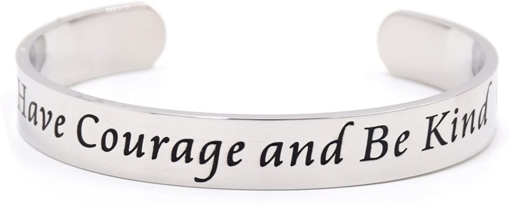 LParkin 2020 Graduation Gifts Have Courage and Be Kind Jewelry Go Confidently in The Direction of Your Dreams Cuff Bracelet Polished Finish Stainless