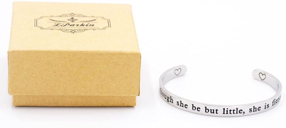 Though She Be But Little She is Fierce Cuff Bracelet Literary Jewelry