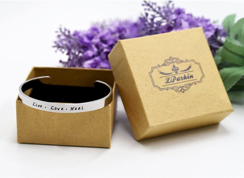 LParkin Nurse Gifts for Women Live Love Heal Cuff Bracelet RN Nursing Medical Student Gift for Graduation