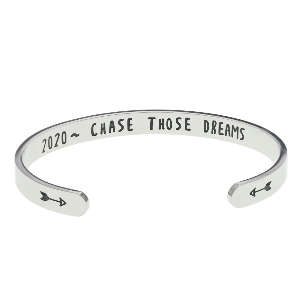LParkin 2020 Graduation Bracelet Chase Those Dreams Inspirational Bracelets Gift Graduation Jewelry Gifts for Grads College High School Moving Away Gi
