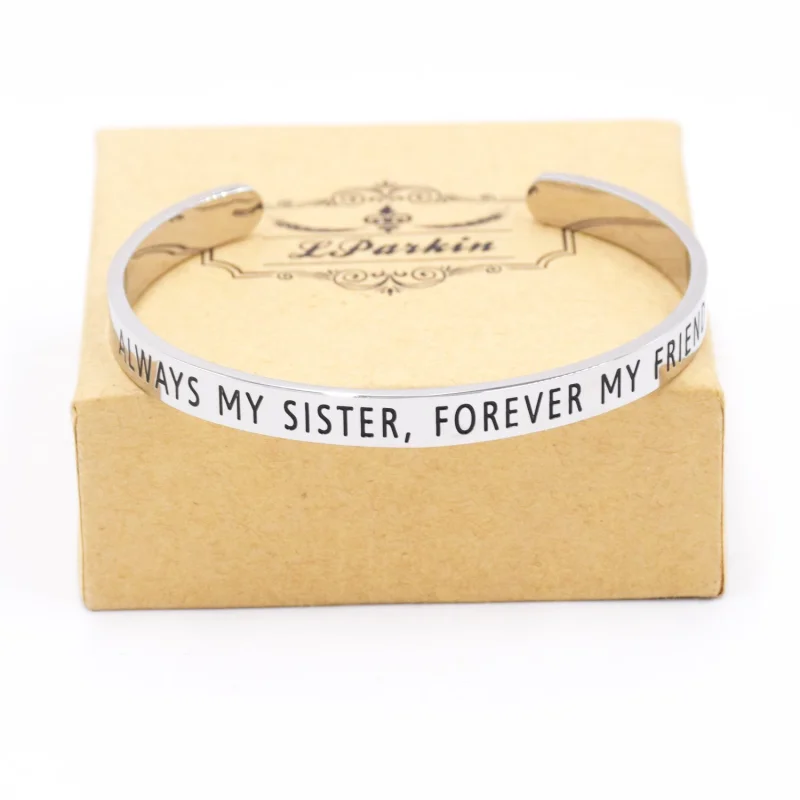 LParkin Always My Sister Forever My Friend Bracelet Gift Friends Sisters Wedding Birthday