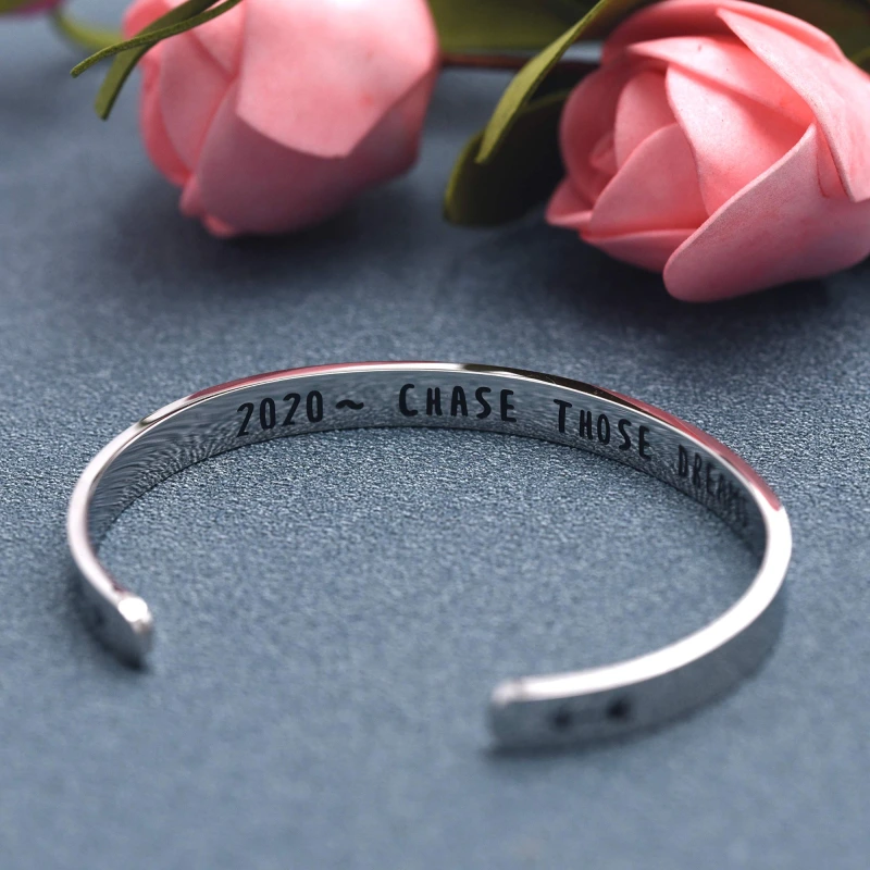 LParkin 2020 Graduation Bracelet Chase Those Dreams Inspirational Bracelets Gift Graduation Jewelry Gifts for Grads College High School Moving Away Gi