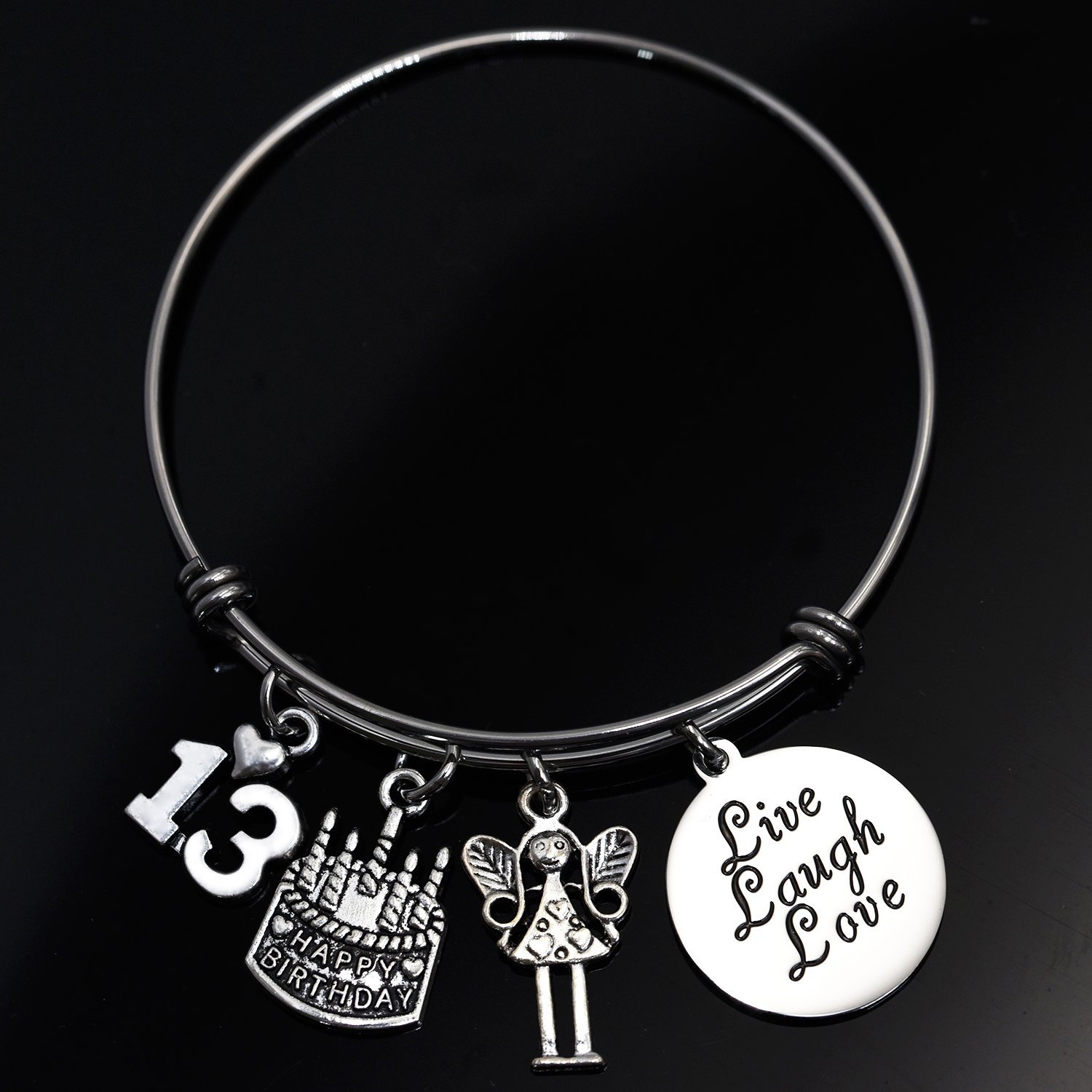 LParkin 13th Birthday Gifts for Girls Gifts for Her Stainless Steel Expandable Bangle