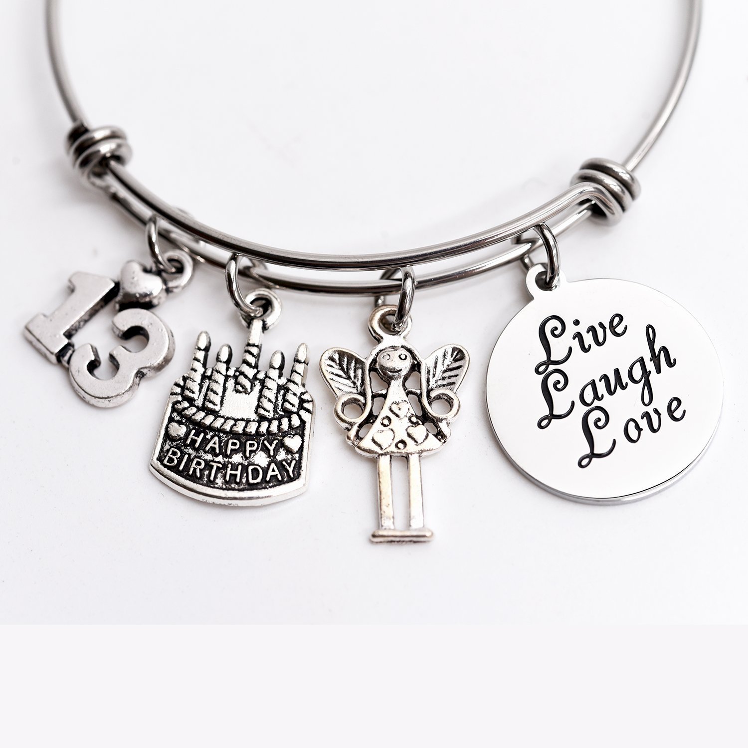 LParkin 13th Birthday Gifts for Girls Gifts for Her Stainless Steel Expandable Bangle