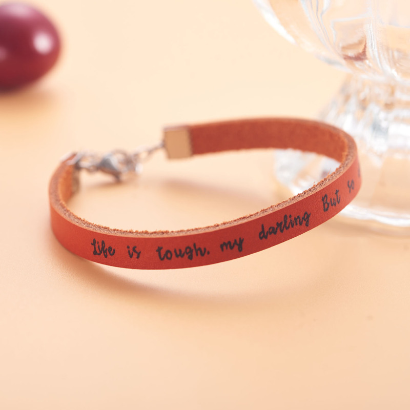 LPARKIN leather bracelet life is tough but so are you for women motivational gifts for women inspirational gifts for women best friend birthday gifts