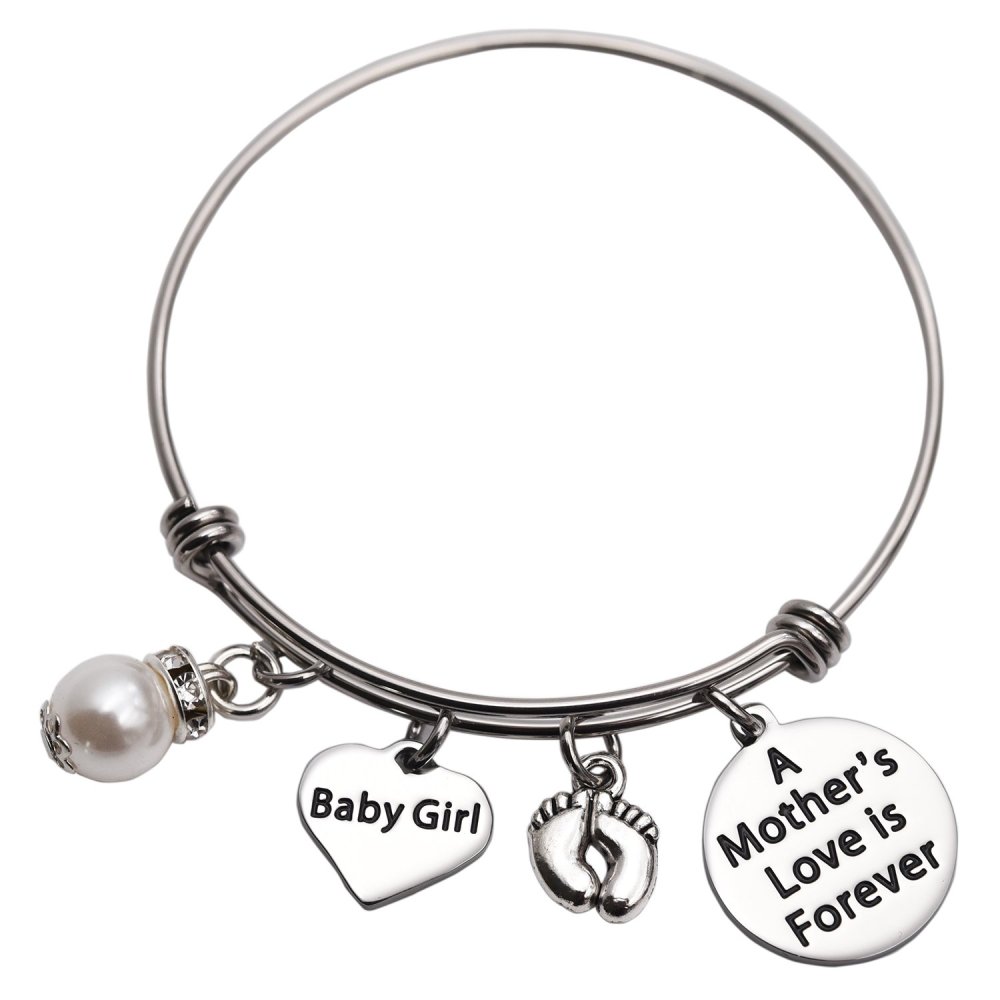 LParkin Baby Girl Bangle Bracelet New Mom Gift Mom to be Bracelets