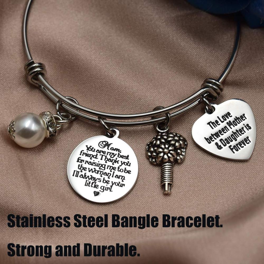 LParkin Mother of The Bride Bracelet Wedding Gift for Mom from Daughter Bracelet The Love Between Mother and Daughter is Forever Mothers Day Jewelry H