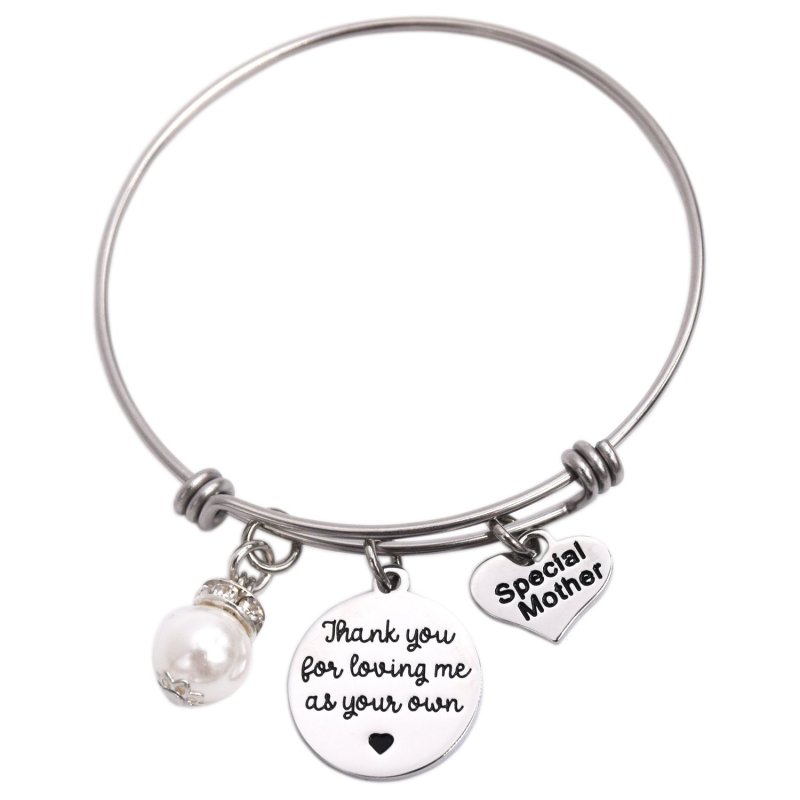 LParkin Special Mother Thank-You for Loving Me As Your Own Bracelet Stainless Steel