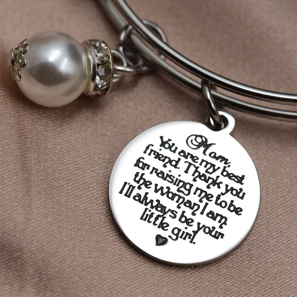 LParkin Mother of The Bride Bracelet Wedding Gift for Mom from Daughter Bracelet The Love Between Mother and Daughter is Forever Mothers Day Jewelry H