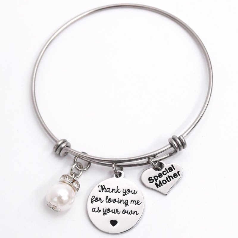 LParkin Special Mother Thank-You for Loving Me As Your Own Bracelet Stainless Steel